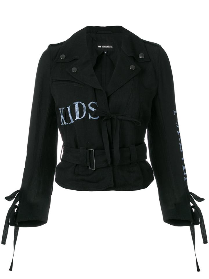 Ann Demeulemeester Kids Forever Biker Jacket - Black