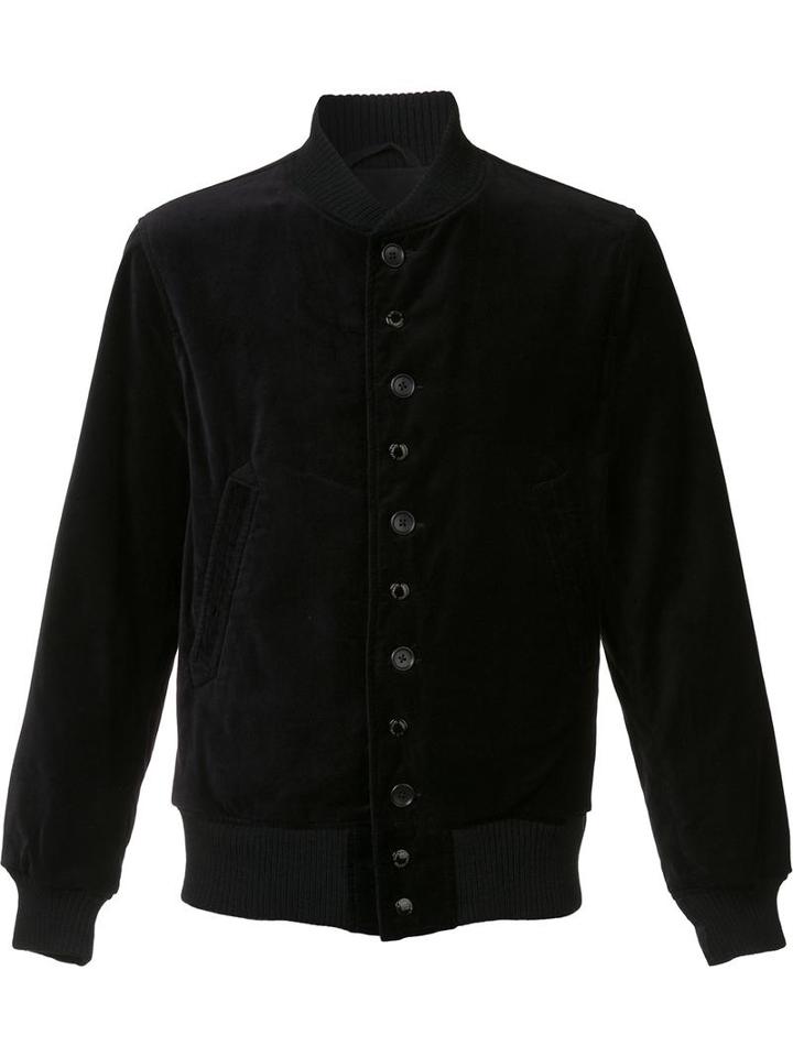 Engineered Garments Velvet Bomber Jacket, Men's, Size: Xl, Black, Cotton
