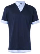 Brunello Cucinelli - Layered Effect Polo Shirt - Men - Silk/cotton - Xl, Blue, Silk/cotton