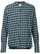 Greg Lauren - Mandarin Neck Frayed Shirt - Men - Cotton - 3, Green, Cotton