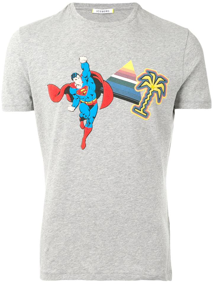 Iceberg - Printed T-shirt - Men - Cotton/spandex/elastane - S, Grey, Cotton/spandex/elastane