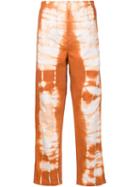 Mm6 Maison Margiela Tie Dye Print Jeans, Women's, Size: 40, Yellow/orange, Cotton/spandex/elastane