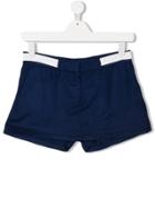 Dkny Kids Teen Back Logo Print Denim Shorts - Blue
