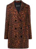 Ermanno Ermanno Leopard Print Coat - Orange