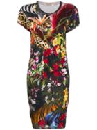Roberto Cavalli Graphic Print Shirt Dress - Black