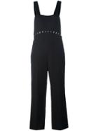 3.1 Phillip Lim Staple Trim Jumpsuit, Women's, Size: 4, Black, Silk/cotton/virgin Wool