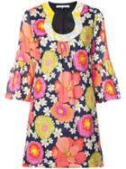 Trina Turk Scoop Neck Flared Sleeve Mini Dress - Multicolour