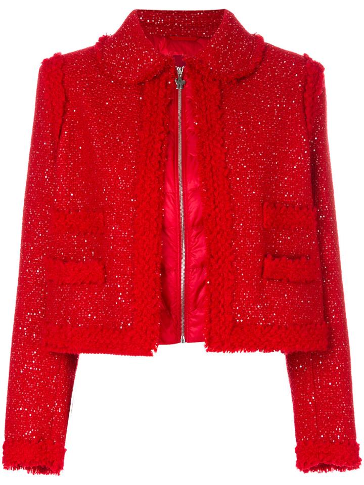 Moncler Gamme Rouge Padded Bouclé Jacket - Red