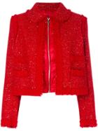 Moncler Gamme Rouge Padded Bouclé Jacket - Red