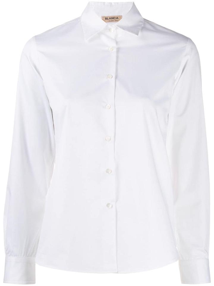 Blanca Pointed Collar Shirt - White