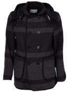 Sacai Double Breasted Jacket, Men's, Size: 3, Black, Cotton/linen/flax