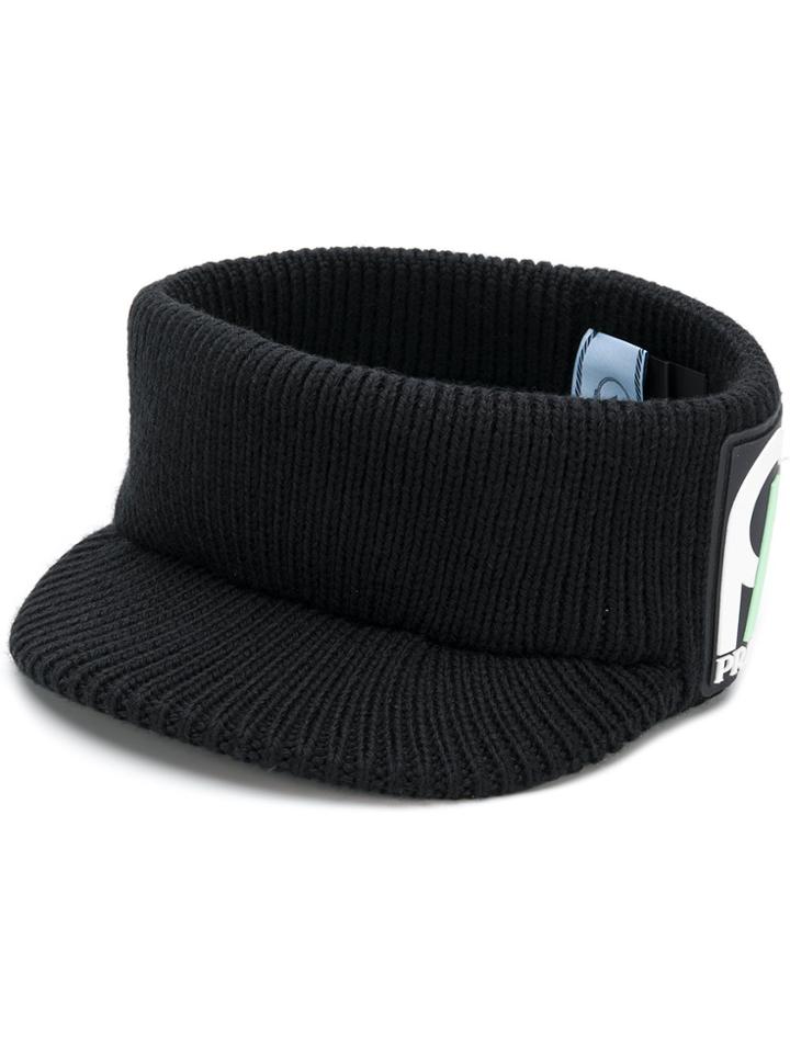 Prada Knitted Visor - Black