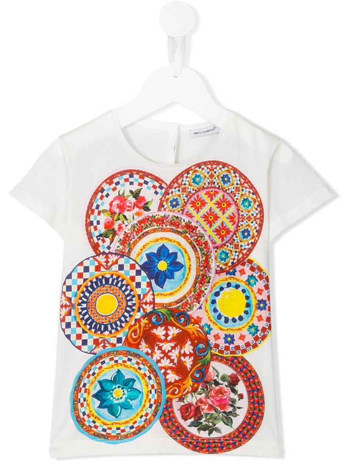 Dolce & Gabbana Kids - Caretto Con Rose (pink) T-shirt - Kids - Cotton - 6 Yrs