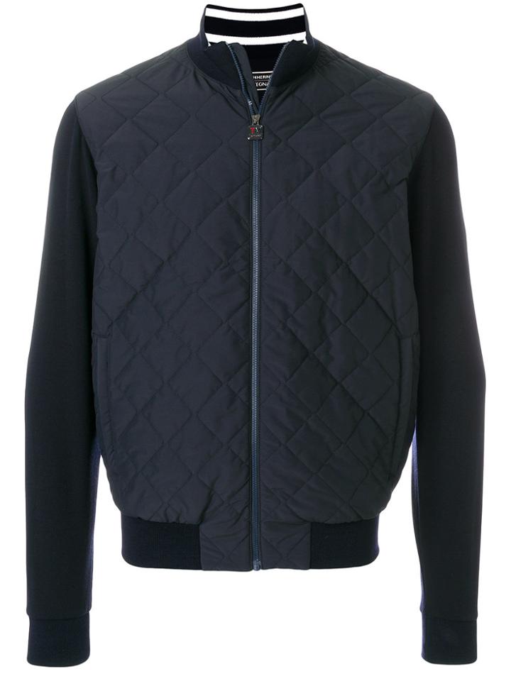 Z Zegna Zipped Bomber Jacket - Blue