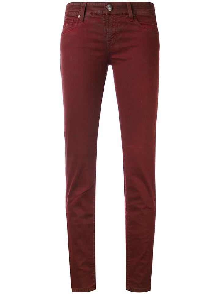 Jacob Cohen - Cropped Skinny Jeans - Women - Cotton/polyester/spandex/elastane/viscose - 28, Red, Cotton/polyester/spandex/elastane/viscose