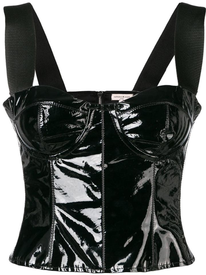 Natasha Zinko Patent Leather Corset - Black