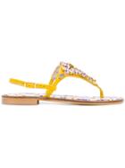Emanuela Caruso Embellished Sandals - Yellow & Orange