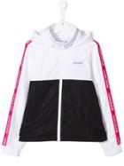 Calvin Klein Kids Logo Tape Hooded Sports Jacket - White