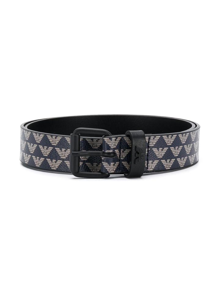 Emporio Armani Kids Logo Print Belt - Blue