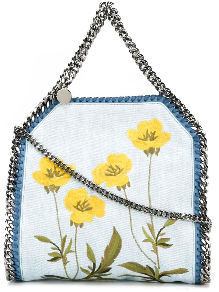 Stella Mccartney 'falabella' Floral Denim Tote