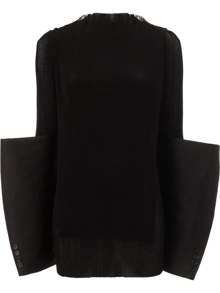 Yang Li - Oversized Cuff Top - Women - Cotton - 40, Black, Cotton
