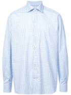 Eton Check Print Longsleeved Shirt - Blue