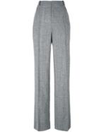 Calvin Klein Collection Pleated Straight Leg Trousers, Women's, Size: 42, Grey, Virgin Wool