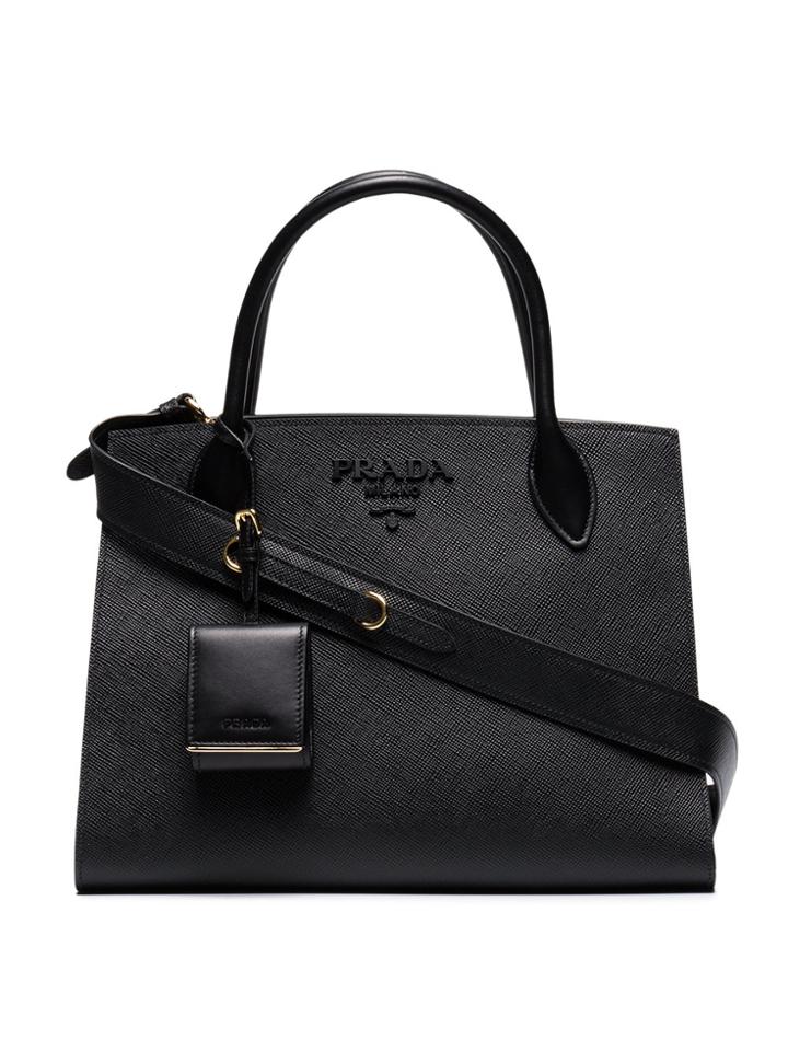Prada Monogram Tote Bag - Black