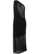 Isabel Benenato One-shoulder Column Sheer Dress