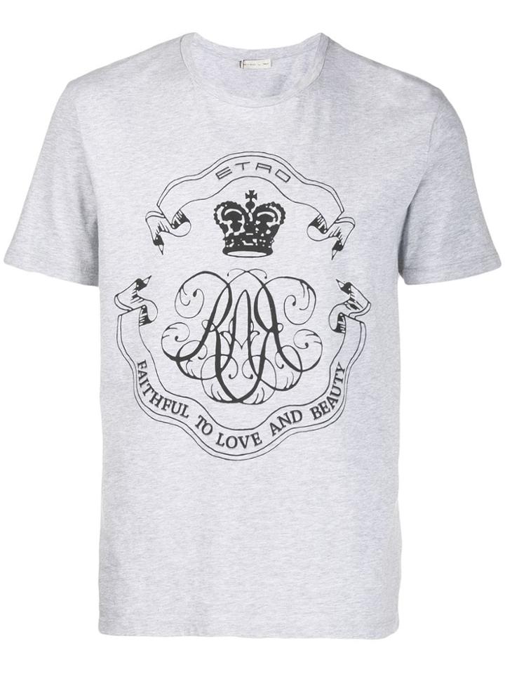 Etro Printed Logo T-shirt - Grey