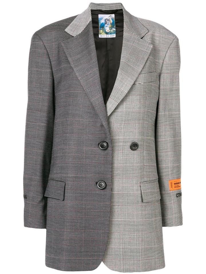 Heron Preston Checked Tailored Blazer - Grey