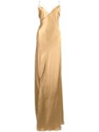Michelle Mason Strappy Wrap Gown - Gold