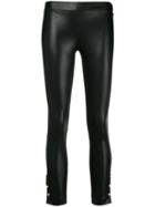 Twin-set Faux Leather Cropped Trousers - Black