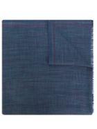 Loro Piana - Frayed-edge Scarf - Men - Silk/cashmere - One Size, Blue, Silk/cashmere