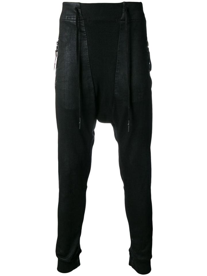 11 By Boris Bidjan Saberi Dropped Crotch Relaxed Trousers - Black