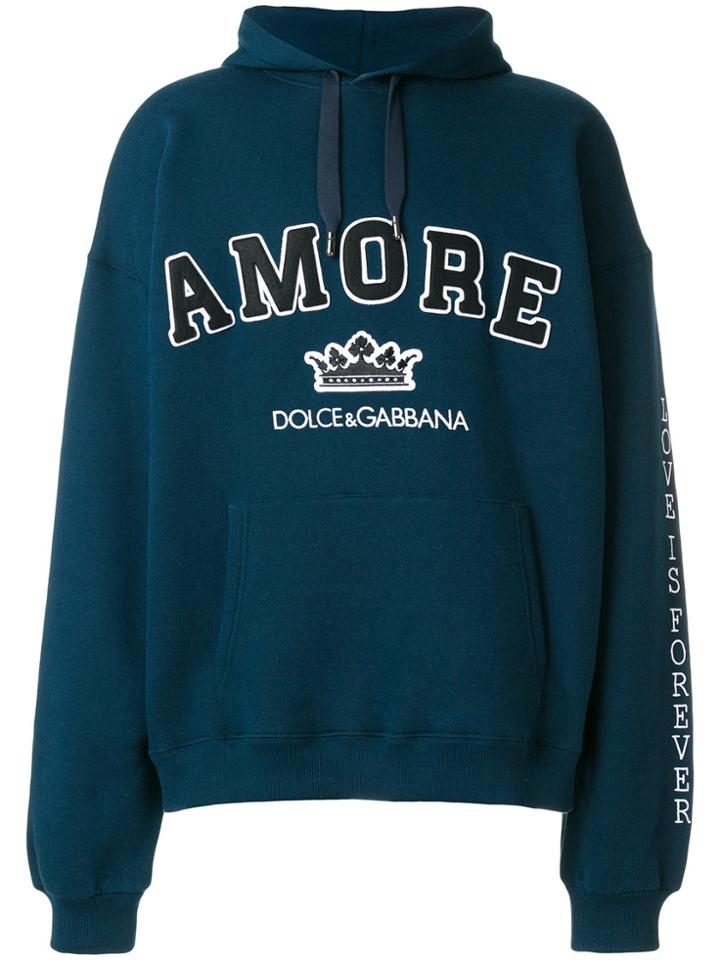 Dolce & Gabbana Amore Varsity Hoodie - Blue