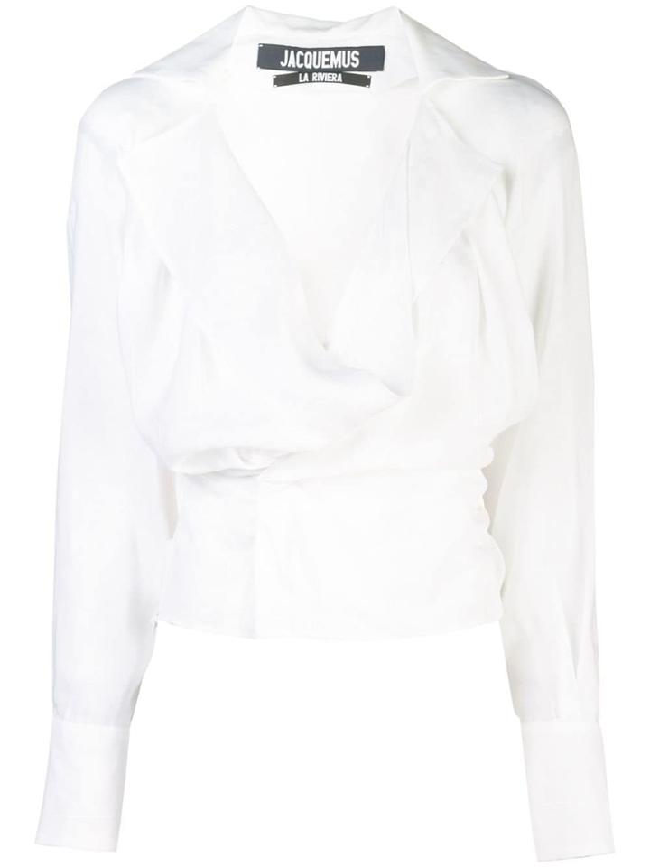 Jacquemus V-neck Wrap Shirt - White