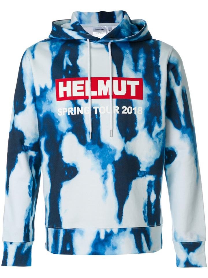 Helmut Lang Tie-dye Logo Hoodie - Blue