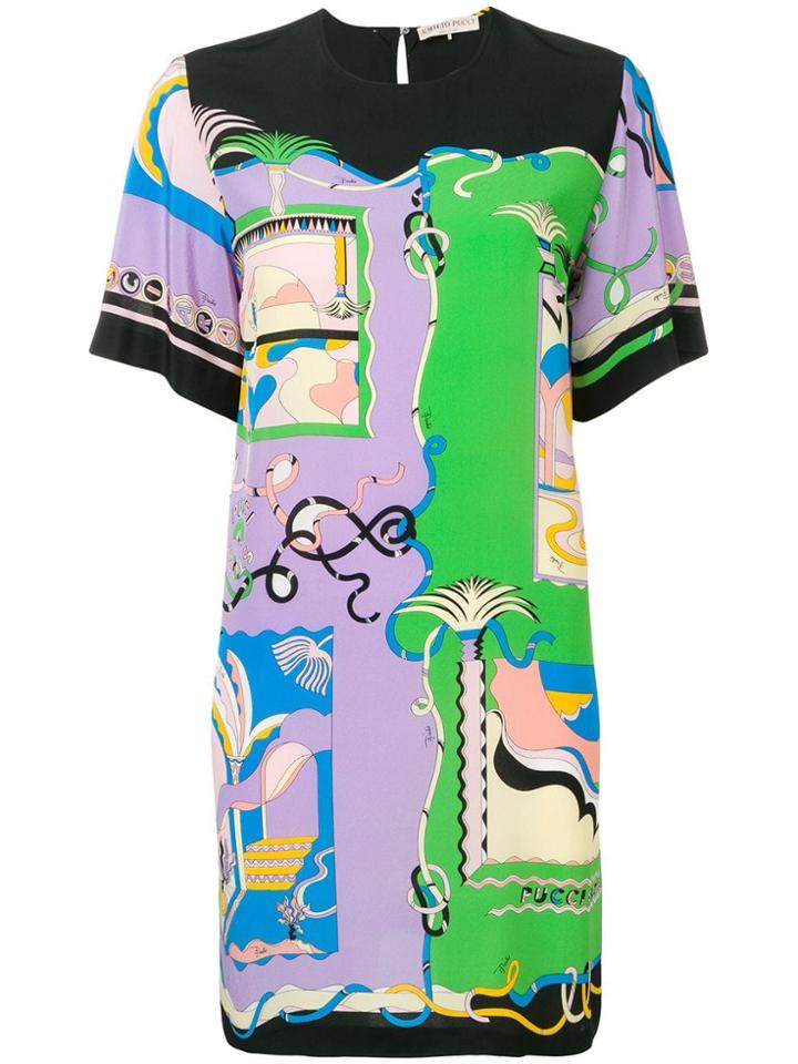 Emilio Pucci La Villa Print Silk Mini Dress - Purple