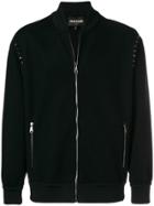 Roberto Cavalli Studded Logo Zipped Sweatshirt - Black