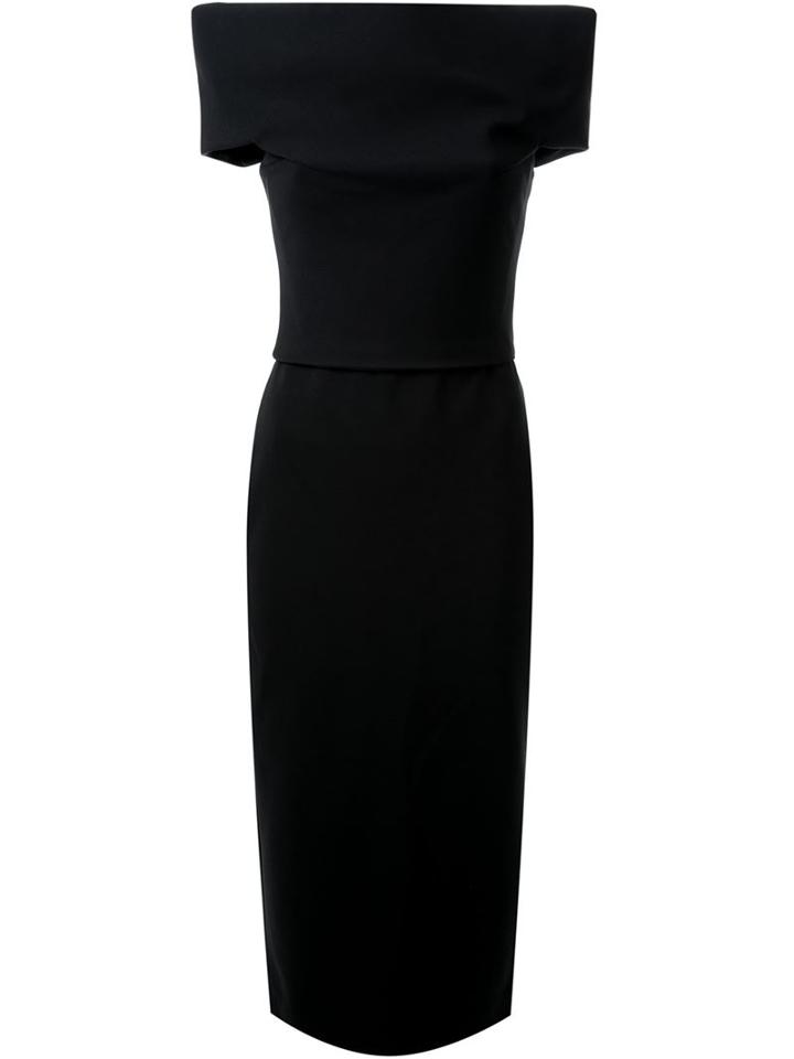 Scanlan Theodore Super Milano Cold Shoulder Dress, Women's, Size: 6, Black, Viscose