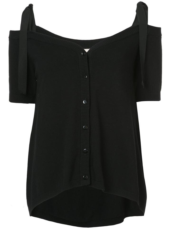 Nicole Miller Off-the-shoulder Cardigan - Black