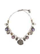 Alexander Mcqueen Shell Beaded Choker Necklace - Silver