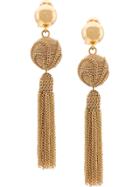 Oscar De La Renta Chain Tassel Earring - Gold