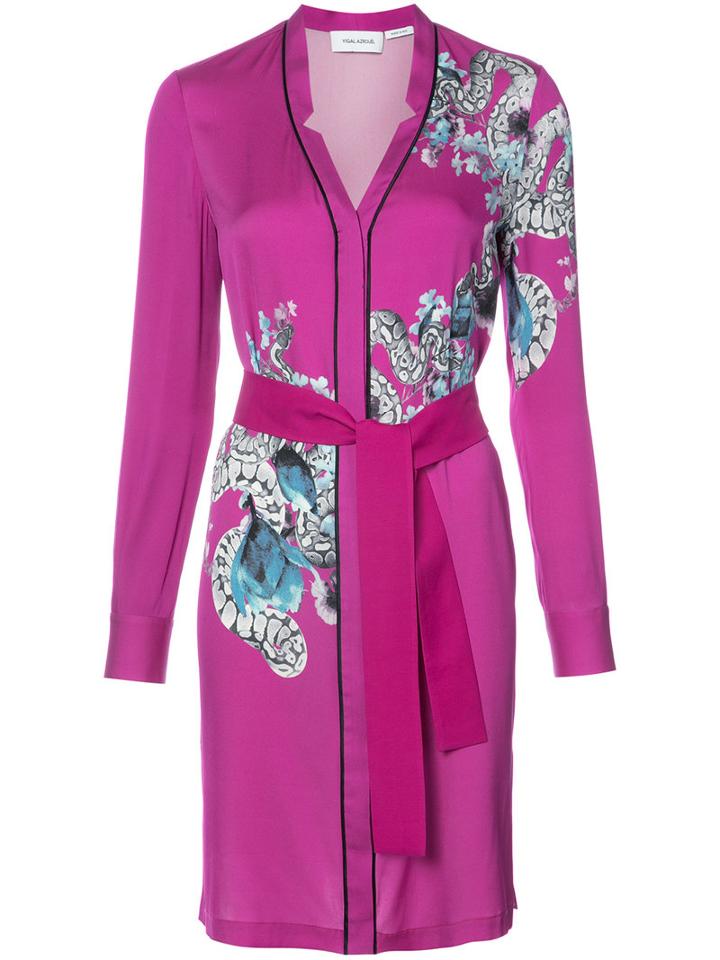 Yigal Azrouel - Abstract Serpent Kimono Dress - Women - Polyester - 12, Pink/purple, Polyester