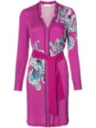 Yigal Azrouel - Abstract Serpent Kimono Dress - Women - Polyester - 12, Pink/purple, Polyester