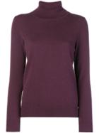 N.peal Ribbed Roll Neck Sweater - Pink & Purple