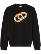 Kenzo Gold Band Print Logo Cotton Sweatshirt - Black