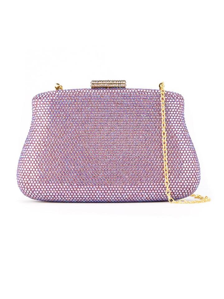 Serpui Embellished Clutch Bag, Women's, Pink/purple, Crystal