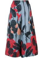 Yigal Azrouel - Hummingbird Print Trousers - Women - Polyester/viscose - 8, Women's, Blue, Polyester/viscose